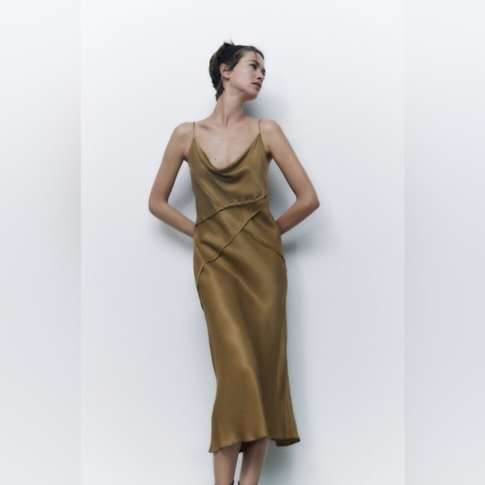 ZARA SATIN LINGERIE STYLE DRESS